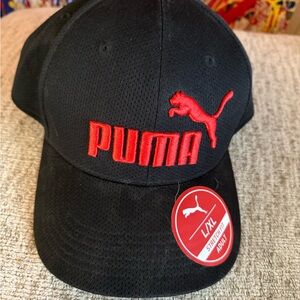 Puma Black Cap with Red Logo